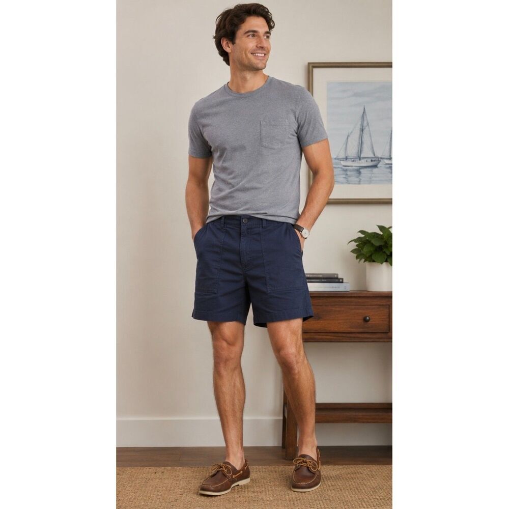 Brooks Brothers Men's Blue Shorts Size W36 Golf Comfy Adjustable Minimalist